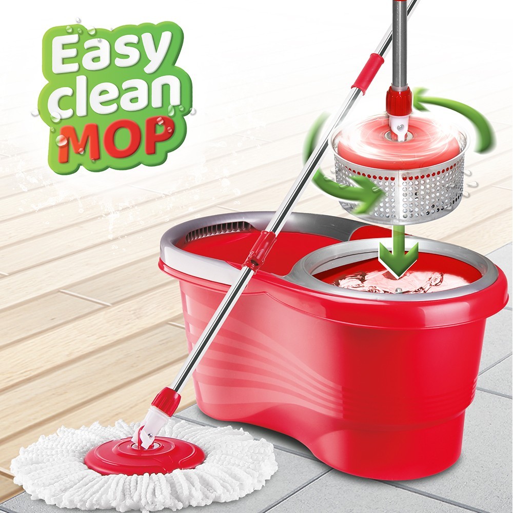 Balai EASY CLEAN MOP à essorage rotatif Cuve inox