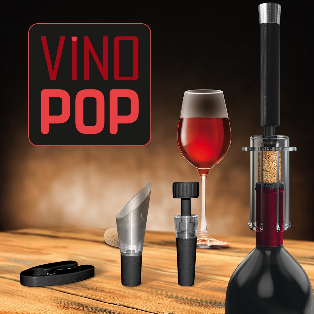 Le kit du sommelier : VINO POP avec ouvre-bouteille et accessoires
