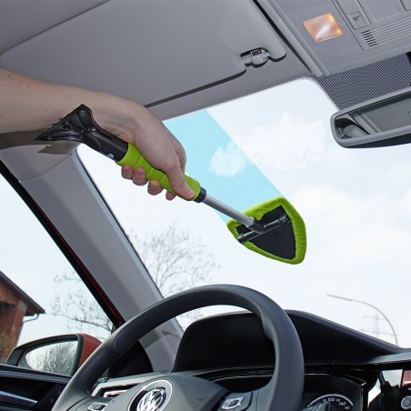 Nettoyeur de vitres de voiture, outil de nettoyage de pare-brise avec  poignée télescopique et extensible, kit de nettoyage pour vitres de voiture  : : Auto