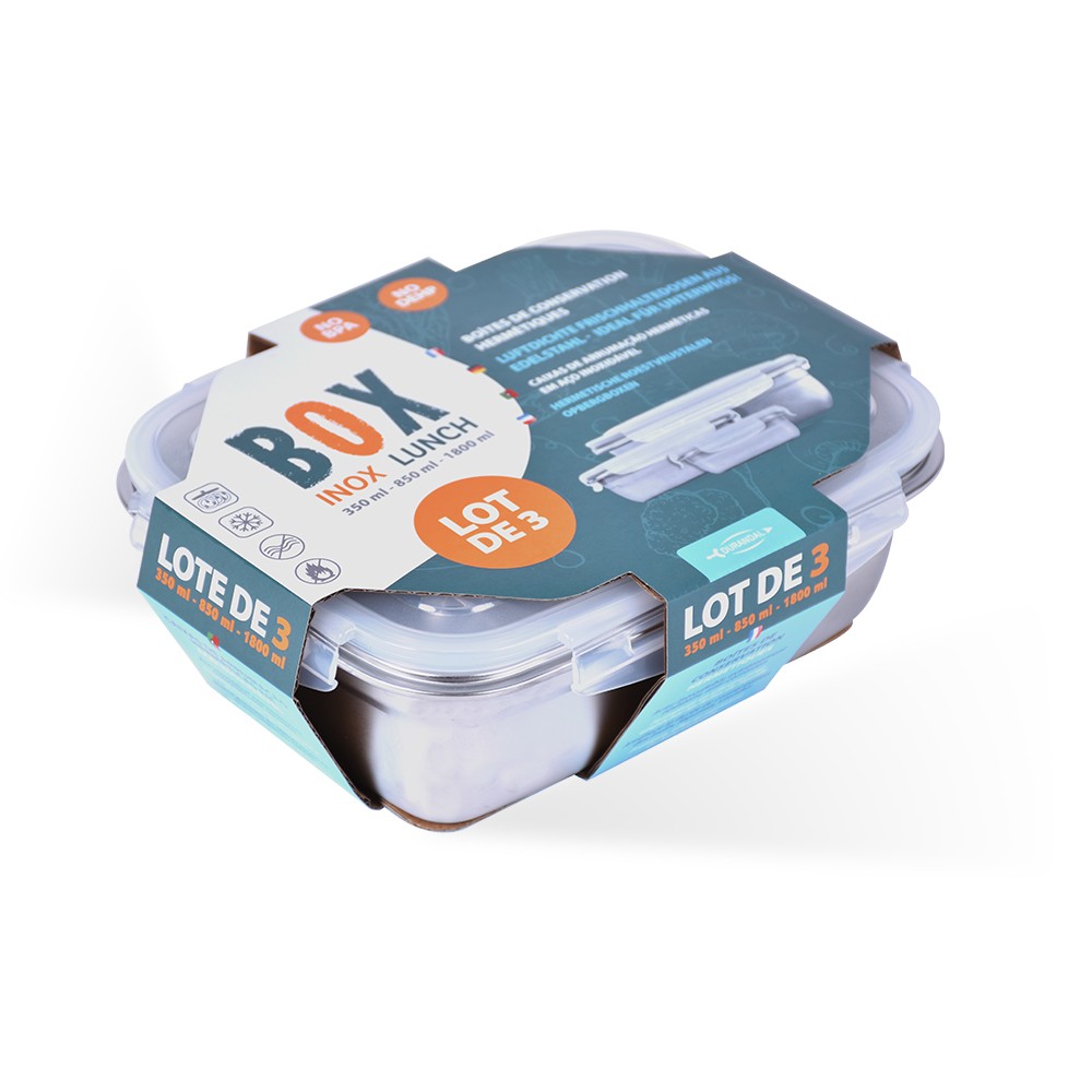 Boîtes alimentaires hermétiques avec couvercle flexible Clever Box, lot de  6, lot de 8