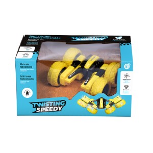 Voiture jaune Twisting Speedy cascades 360°